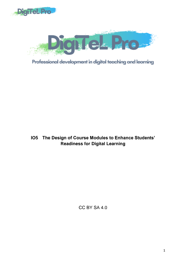 The design of course modules to enhance students' readiness for digital learning