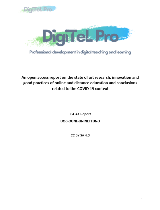 An open access report on the state of art research, innovation and good practices of online and distance education and conclusions related to the COVID 19 context